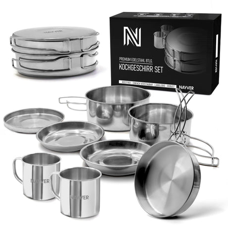 NAYVER Kochset - Outdoor Töpfe, Pfannen & Tassen