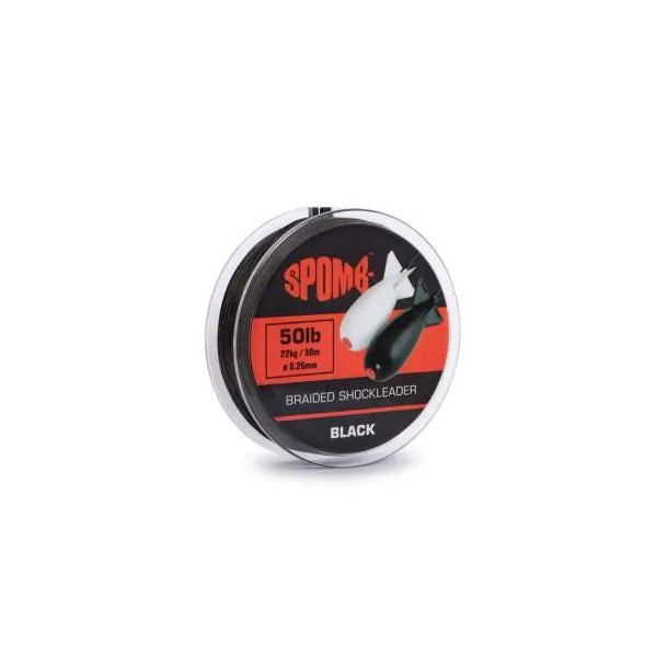 Spomb Geflochtenes Vorfach 22kg Schwarz