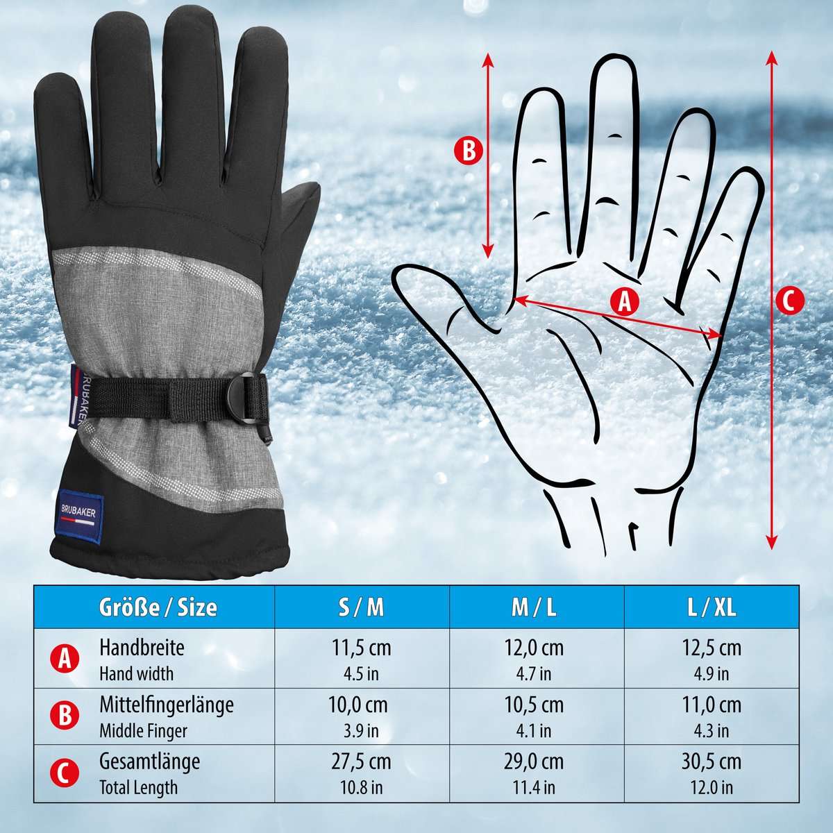BRUBAKER Winterhandschuhe – Wasserdicht & Winddicht