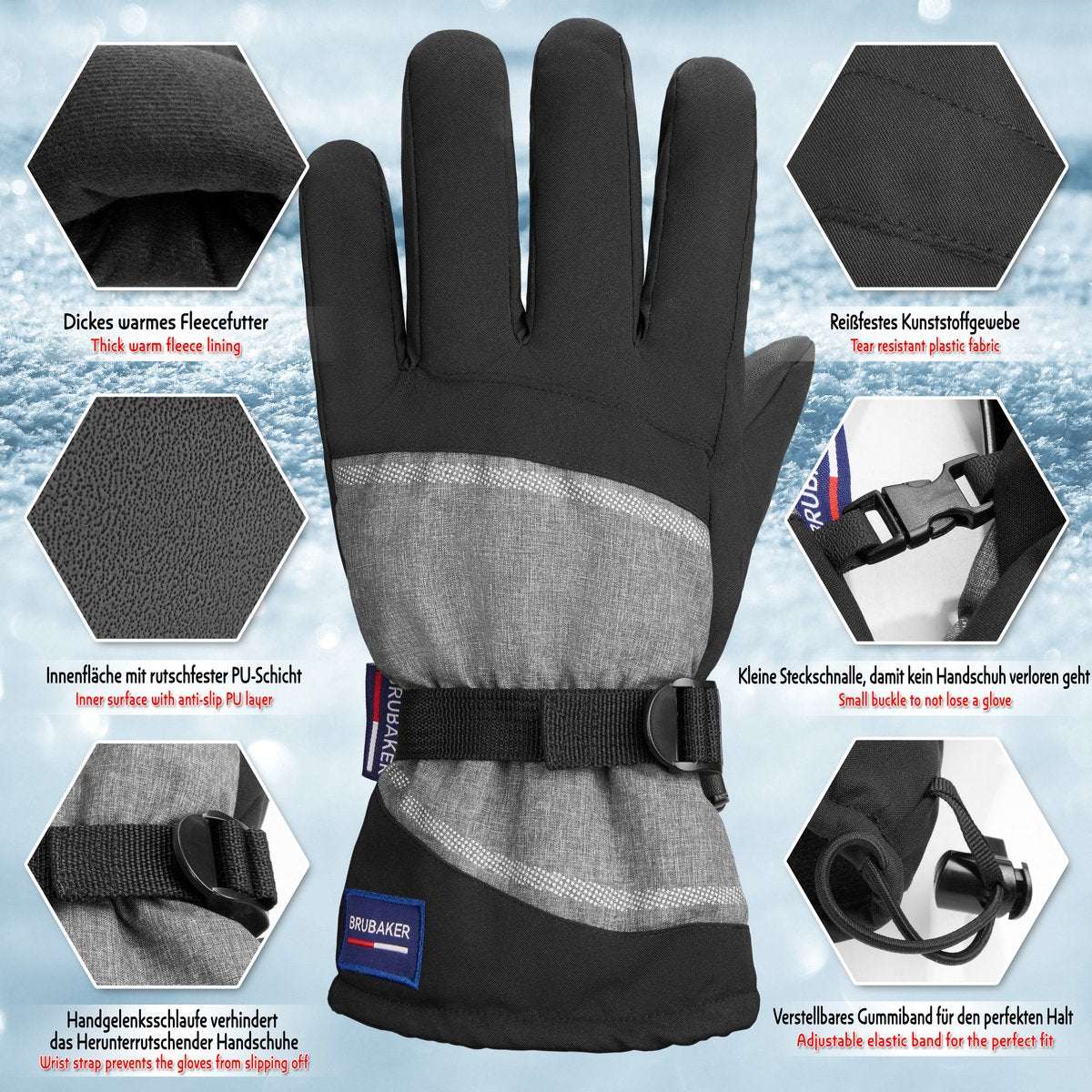 BRUBAKER Winterhandschuhe – Wasserdicht & Winddicht