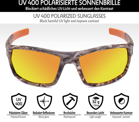 BRUBAKER Polarisierende Sonnenbrille Camouflage