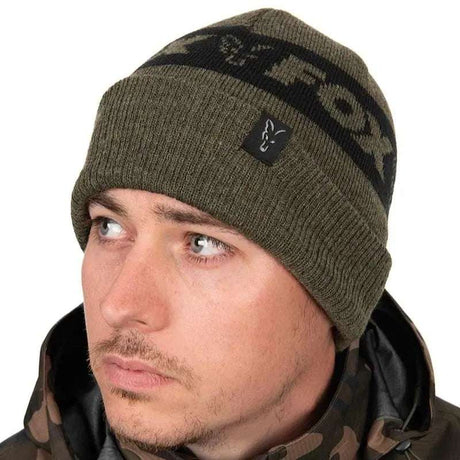 Fox Collection Beanie – Grün/Schwarz
