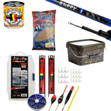 Anfänger Stippangel Set mit Rute Eimer Futter und Dosenmais