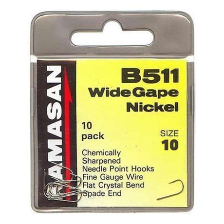 Kamasan B511 Wide Gape Nickel Widerhaken 10