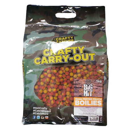 Crafty Catcher Big Hit Pepper Peach Boilies 5kg 15mm