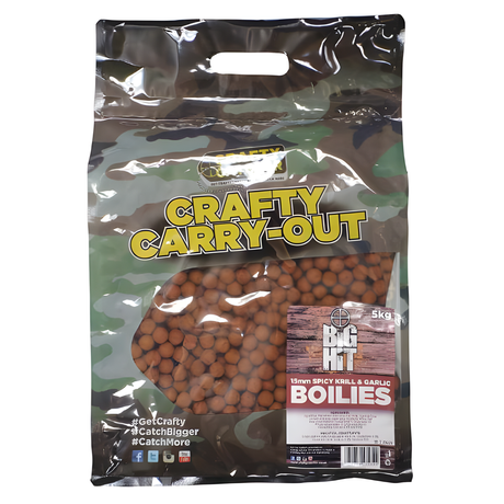 Crafty Catcher Big Hit Spicy Krill & Garlic Boilies 5kg 15mm