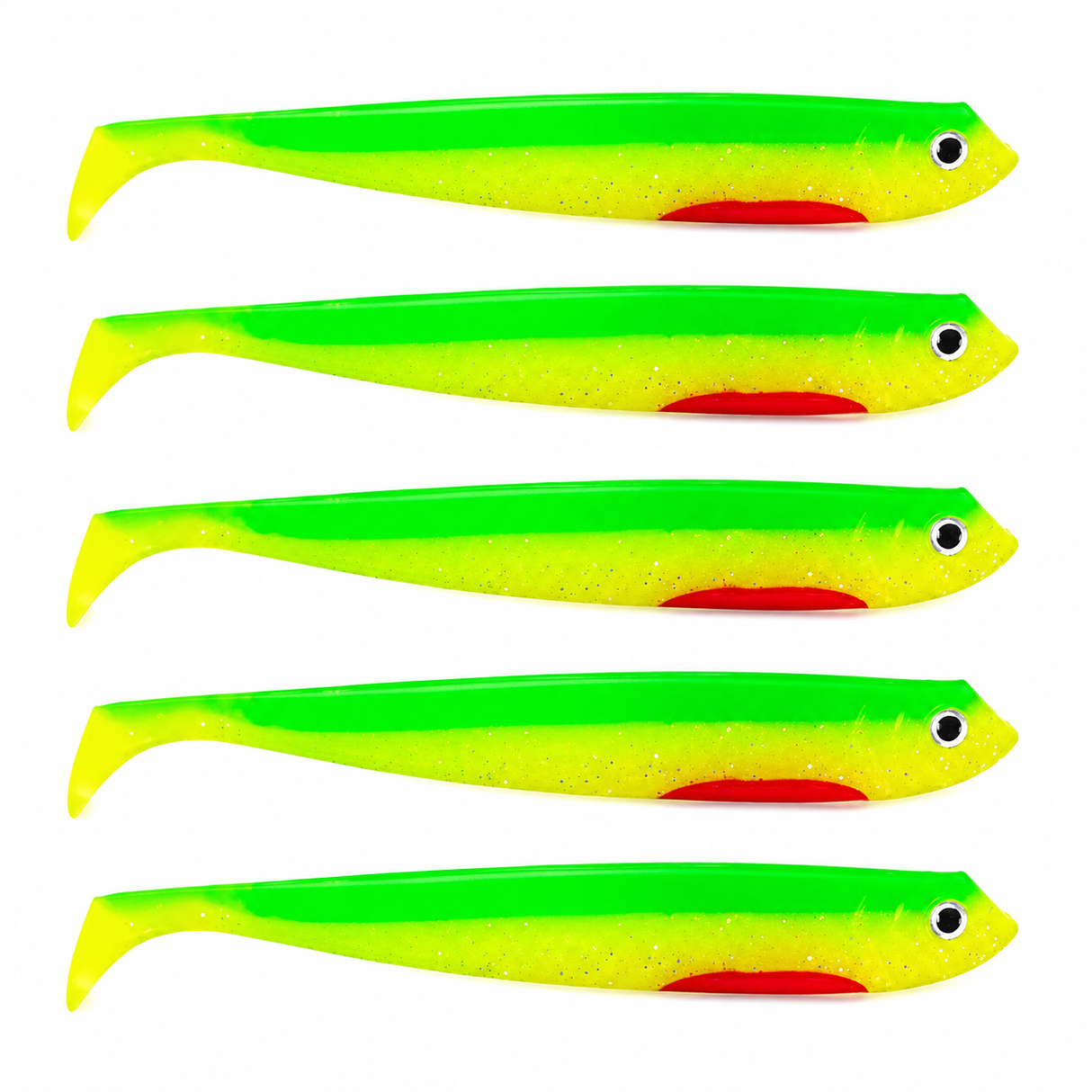 Eurocatch Gummifisch für Zander - Shad, 5 Stk UV Firetiger - 20cm