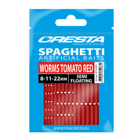 Cresta Spaghetti Worms Tomato Red (8, 11, 22 mm)
