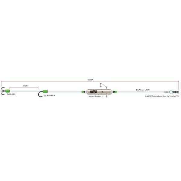 Madcat Adjusta Basic River Rig Lebendköder Unterstreichen S