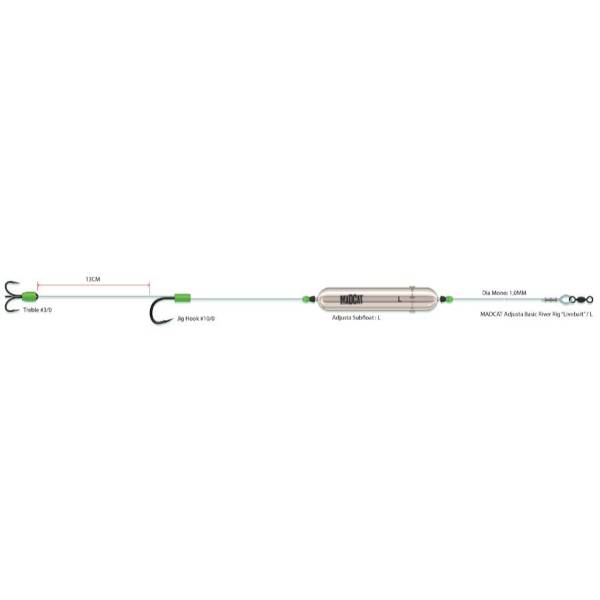 Madcat Adjusta Basic River Rig Lebendköder Unterstreichen L