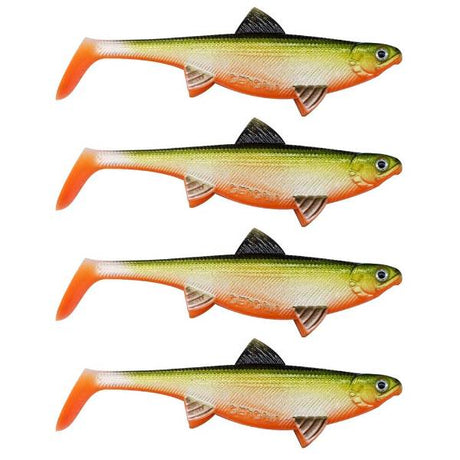 Senshu Real Fin Shad 8cm 4g 4er Set Orange Belly