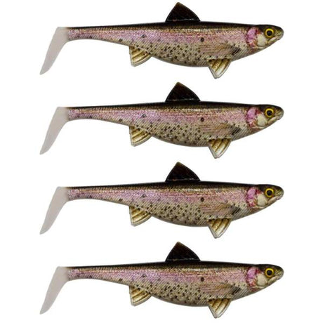 Senshu Real Fin Shad 8cm 4g 4er Set Rainbow Trout