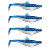 Senshu Real Fin Shad 8cm 4g 4er Set Flaky Blue