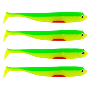 Eurocatch Fishing Zander Gummifisch Shad 12cm, 5 Stk UV Firetiger - 15cm