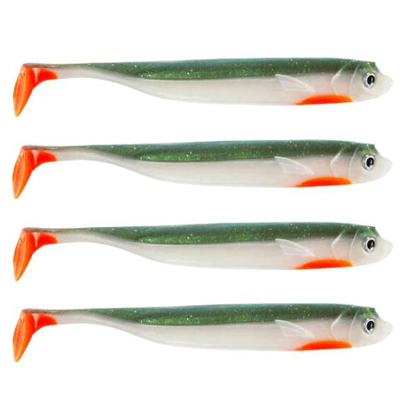 Eurocatch Fishing Zander Gummifisch Shad 12cm, 5 Stk UV Hot Naturel - 15cm