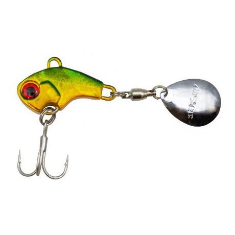 Senshu Tetracup Jig Spinner 65mm 10g Grün Gelb Firetiger