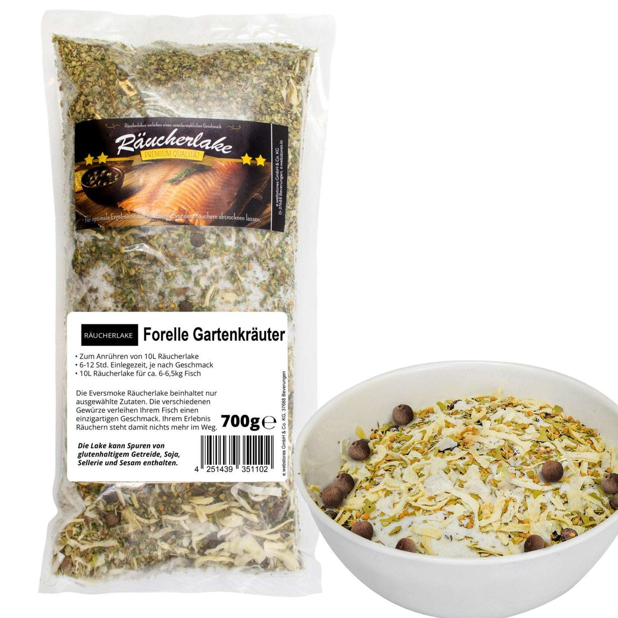 Eversmoke Räucherlake – 700g (Grundsorte) Forellen Gartenkräuter