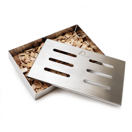 Eurocatch Räucherholz Set mit Edelstahl Räucherbox 3x4L