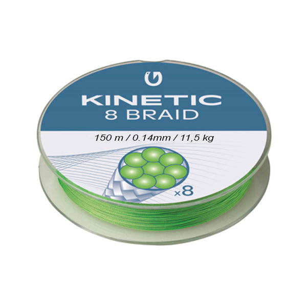 Kinetic 8-Braid Angelschnur Fluo Grün 150m 14mm
