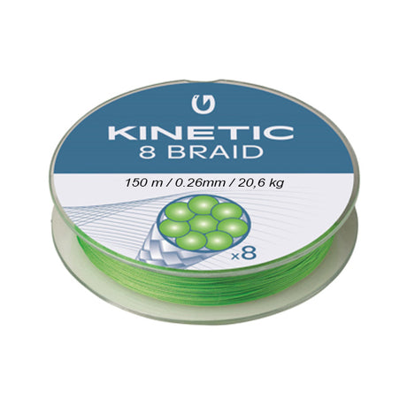 Kinetic 8-Braid Angelschnur Fluo Grün 150m 26mm