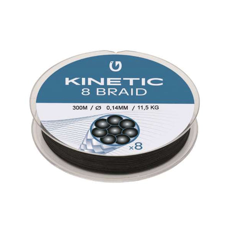 Kinetic 8-Braid Angelschnur Schwarz 300m 0.14mm