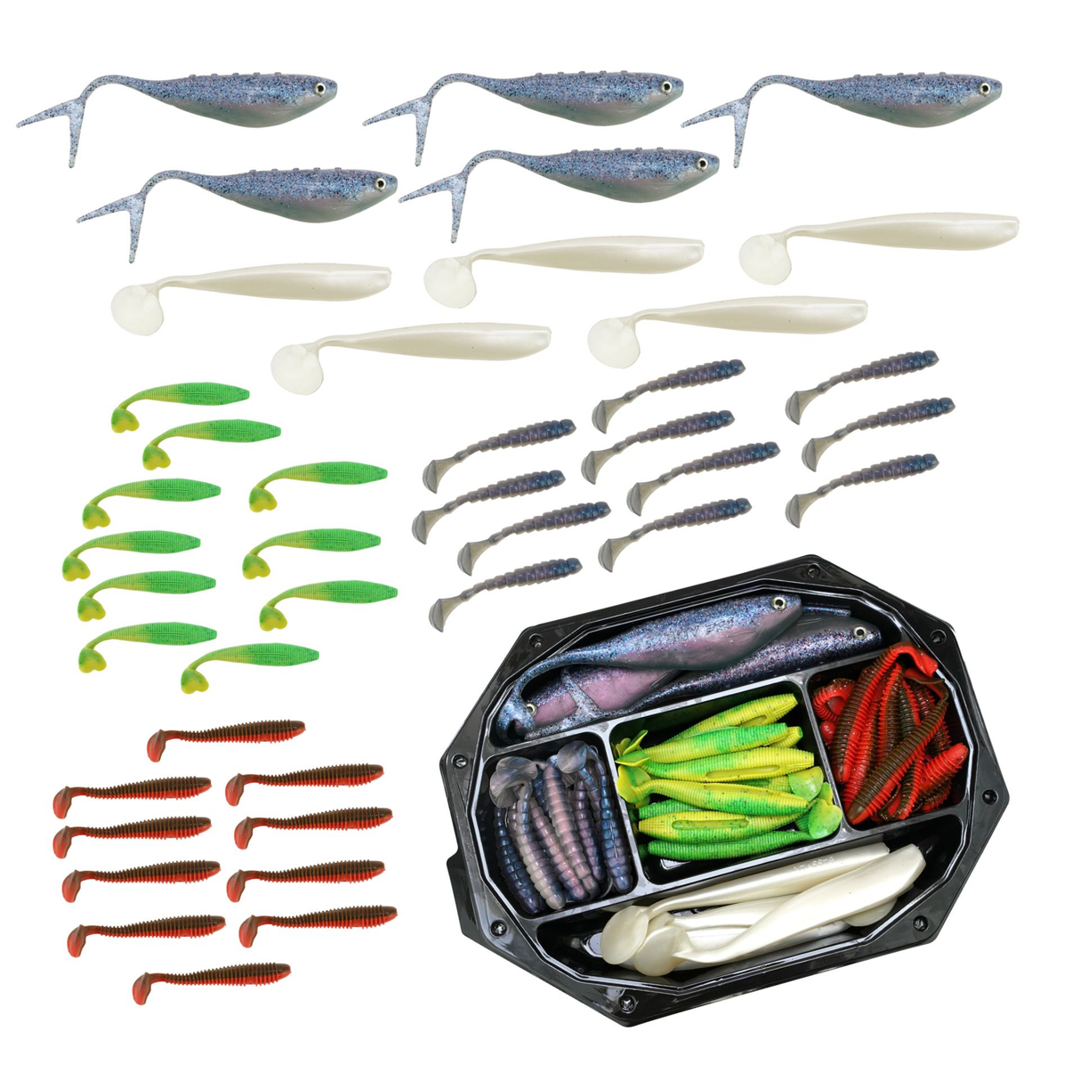 FISH-XPRO Softbait-Set Scandic XXL, 700g, 12-23cm (35 Stk.)