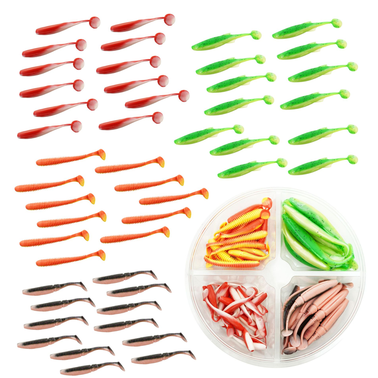 FISH-XPRO Softbait Set Bright – Trübes Wasser (7-12cm)
