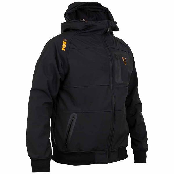 Fox Collection Shell-Hoodie Schwarz/Orange