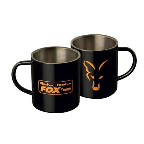Fox Edelstahl Schwarz Becher XL 400ml