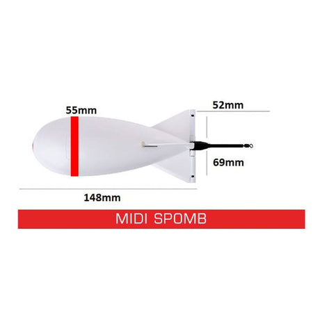 Spomb Spod Futterrakete Weiss Midi Spomb