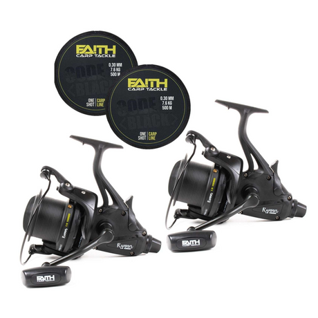 Faith LS10000 Big-Pit Freilaufrollen 2er Set mit Schnur