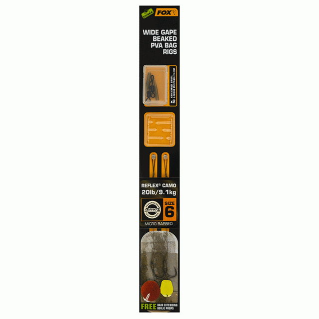Fox Edges Wide Gape Beaked PVA Ready Rig Größe 6