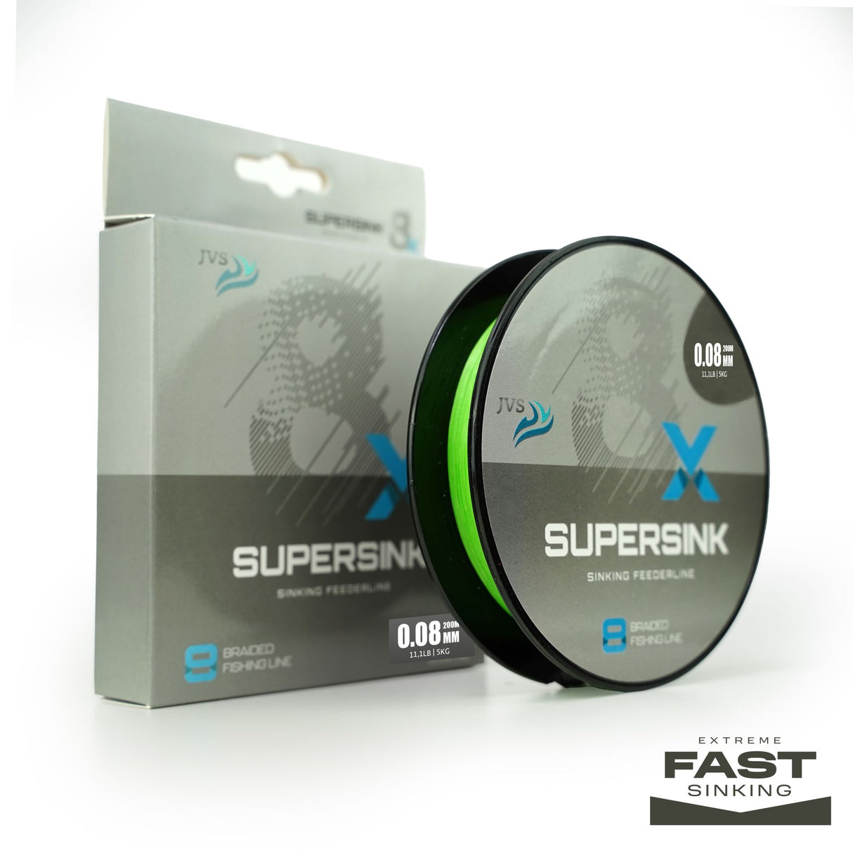 JVS SuperSink 8-Braid Feeder Angelschnur – 200 m für Raub- & Weißfisch