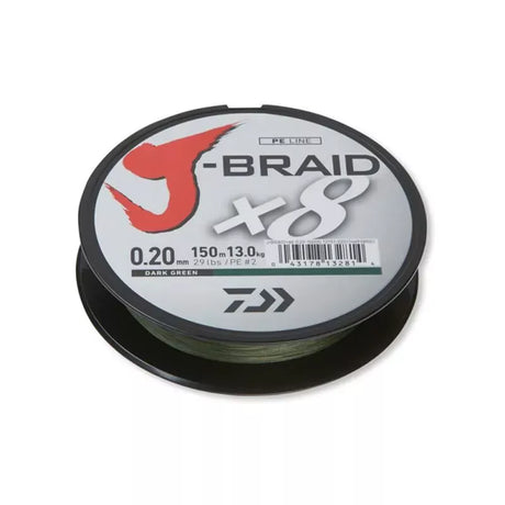 Daiwa J-Braid X8 300m Dunkelgrün – 8-fach geflochtene Japan-Schnur