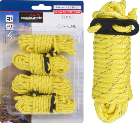 Eurocatch Outdoor Abspannleinen 4 Stück Gelb