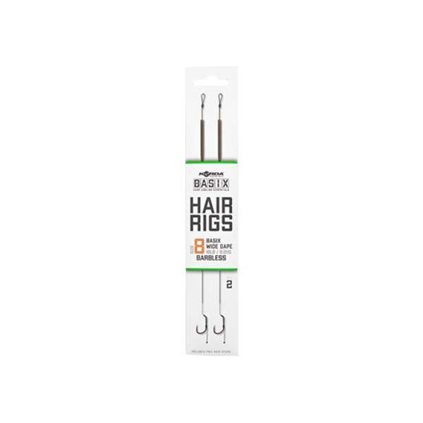 Korda Basix Hair Rigs Wide Gape Barbless Unterlinie 8