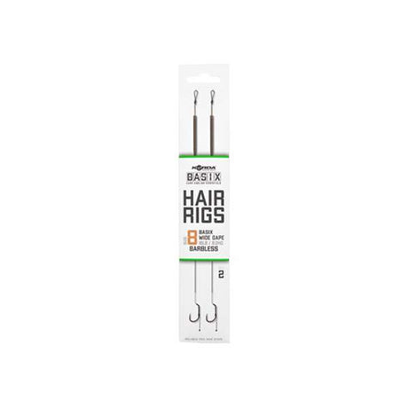 Korda Basix Hair Rigs Wide Gape Barbless Unterlinie 8