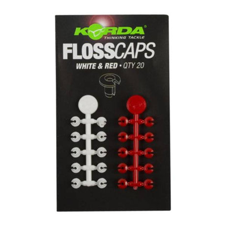 Korda Floss Caps für Pop-Ups Weiß Rot