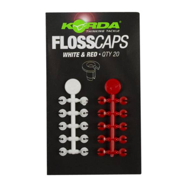Korda Floss Caps für Pop-Ups Weiß Rot