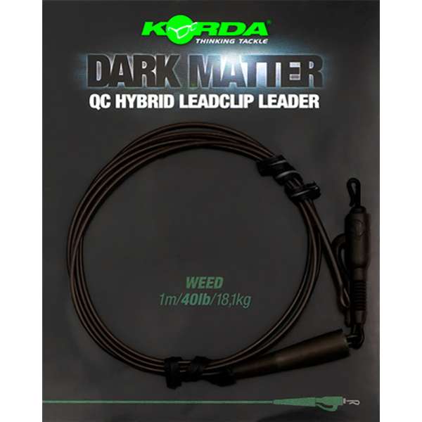 Korda Dark Matter Leader QC Hybrid Clip 50cm Weed