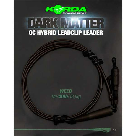 Korda Dark Matter Leader QC Hybrid Clip 50cm Weed