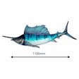 Eurocatch Segelfisch Wanddekoration 110cm 3D Metall & Glas