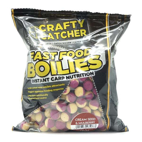 Crafty Catcher Fast Food Creme Samen Maulbeere Boilies 15mm 500g