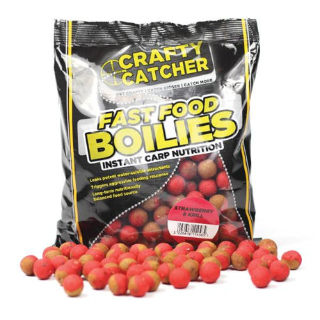 Crafty Catcher Fast Food Erdbeere Krill Boilies 15mm 500g