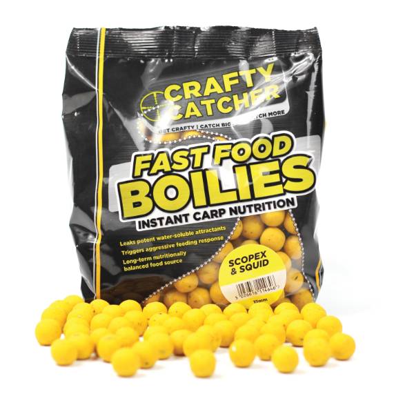 Crafty Catcher Fast Food Scopex Tintenfisch Boilies 15mm 500g