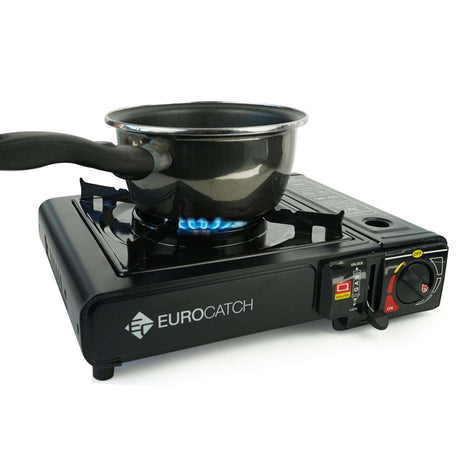 Eurocatch Gaskocher & Herd – Camping-Set – 4 Gasbussen