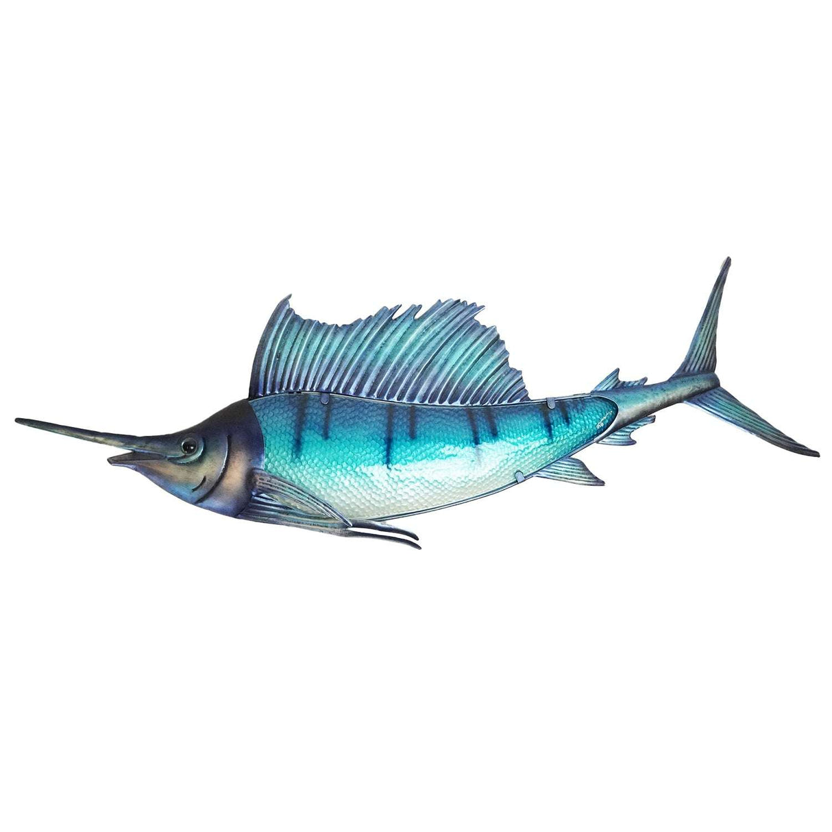 Eurocatch Segelfisch Wanddekoration 110cm 3D Metall & Glas