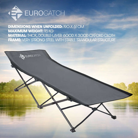 Eurocatch Klappliege Schlafbett 190 cm Grau