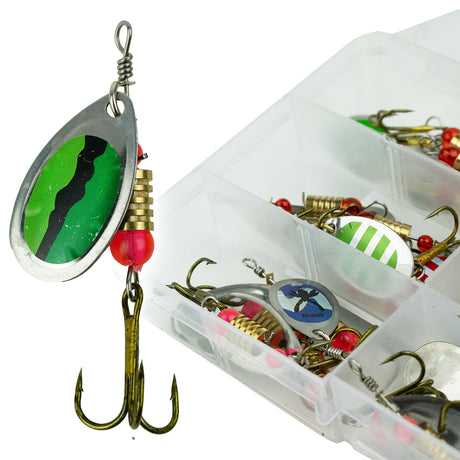 FISH-XPRO Spinner Set – 31-teilige Spinner mit praktischer Tacklebox