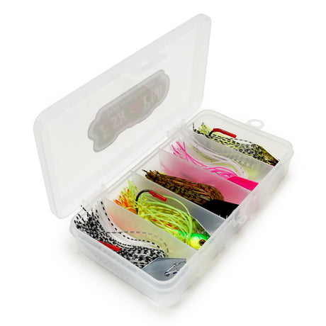 FishXpro Chatterbait Set 8 cm – 10 g – 5 Stück inkl. Köderbox